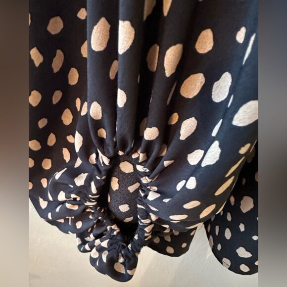 Chic Soul Women’s Plus Black & Gold Dotted Blouse - Picture 4 of 6